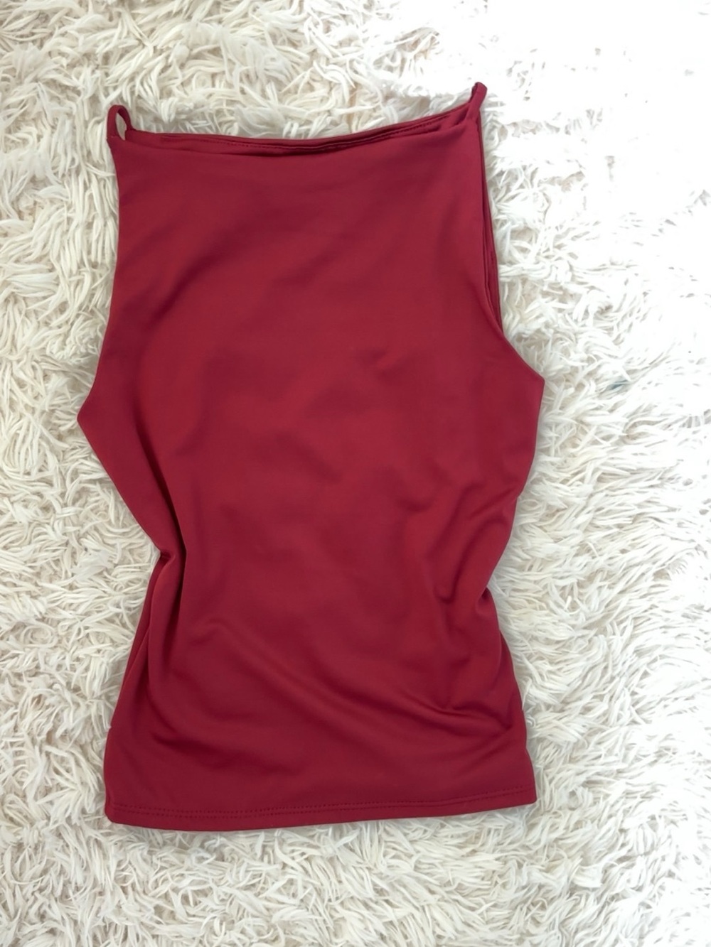 Women's Wine Red Slim Tank Top - Sleeveless Basic